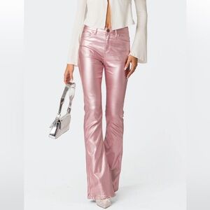 Edikted Luna Faux Leather Pink Pants